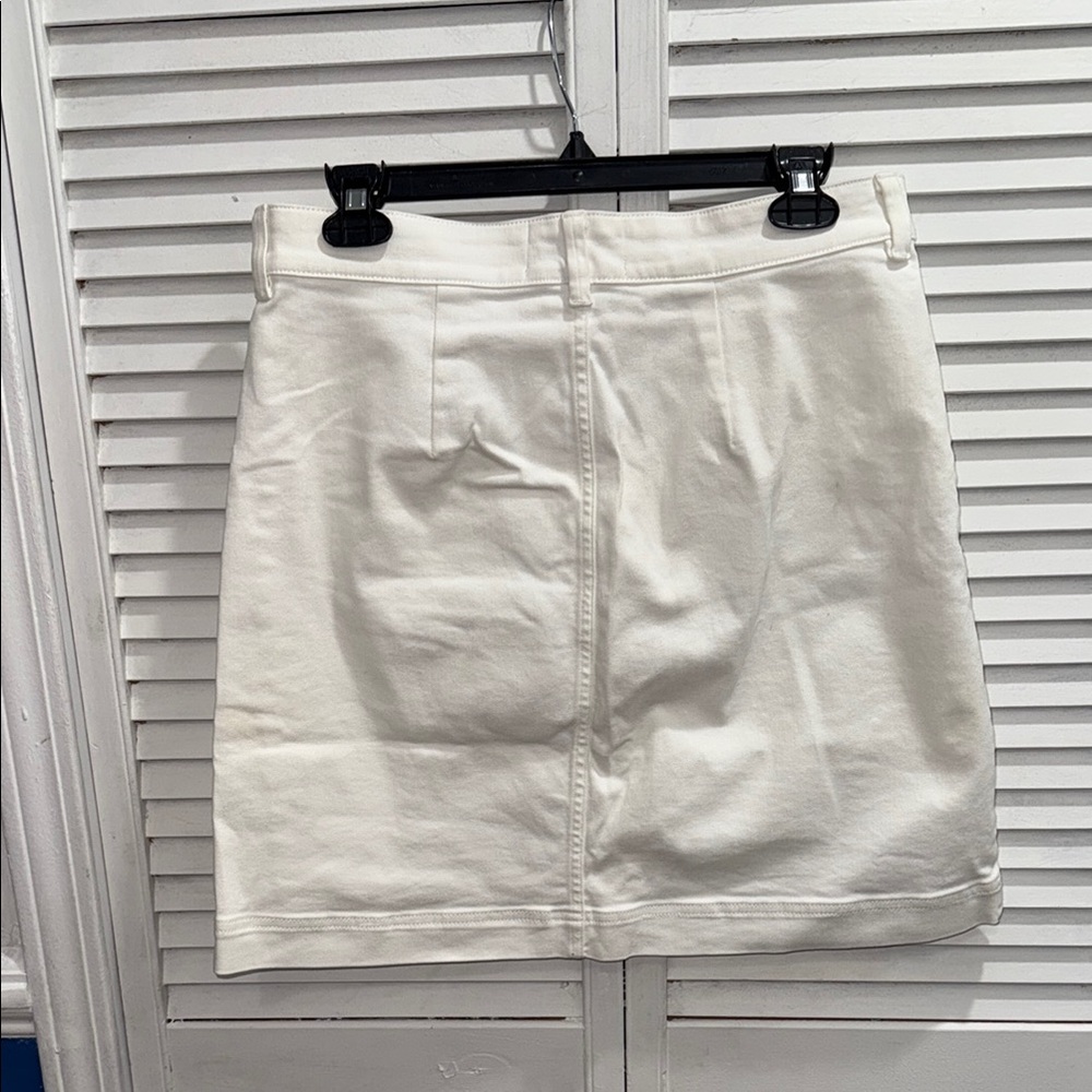 Everlane breezy fresh White Denim mini Skirt size 8 - Picture 4 of 4